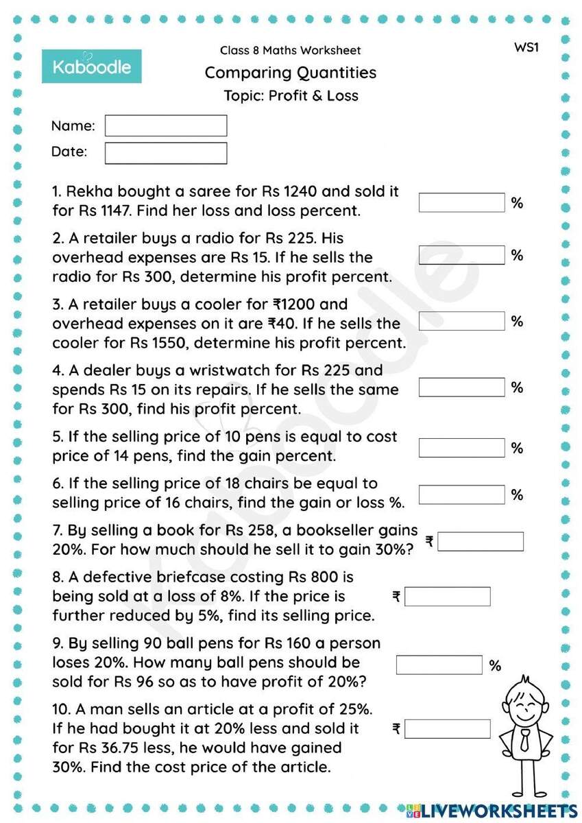 Free Profit And Loss Worksheet Download Free Profit And Loss Worksheet Png Images Free Worksheets On Clipart Library