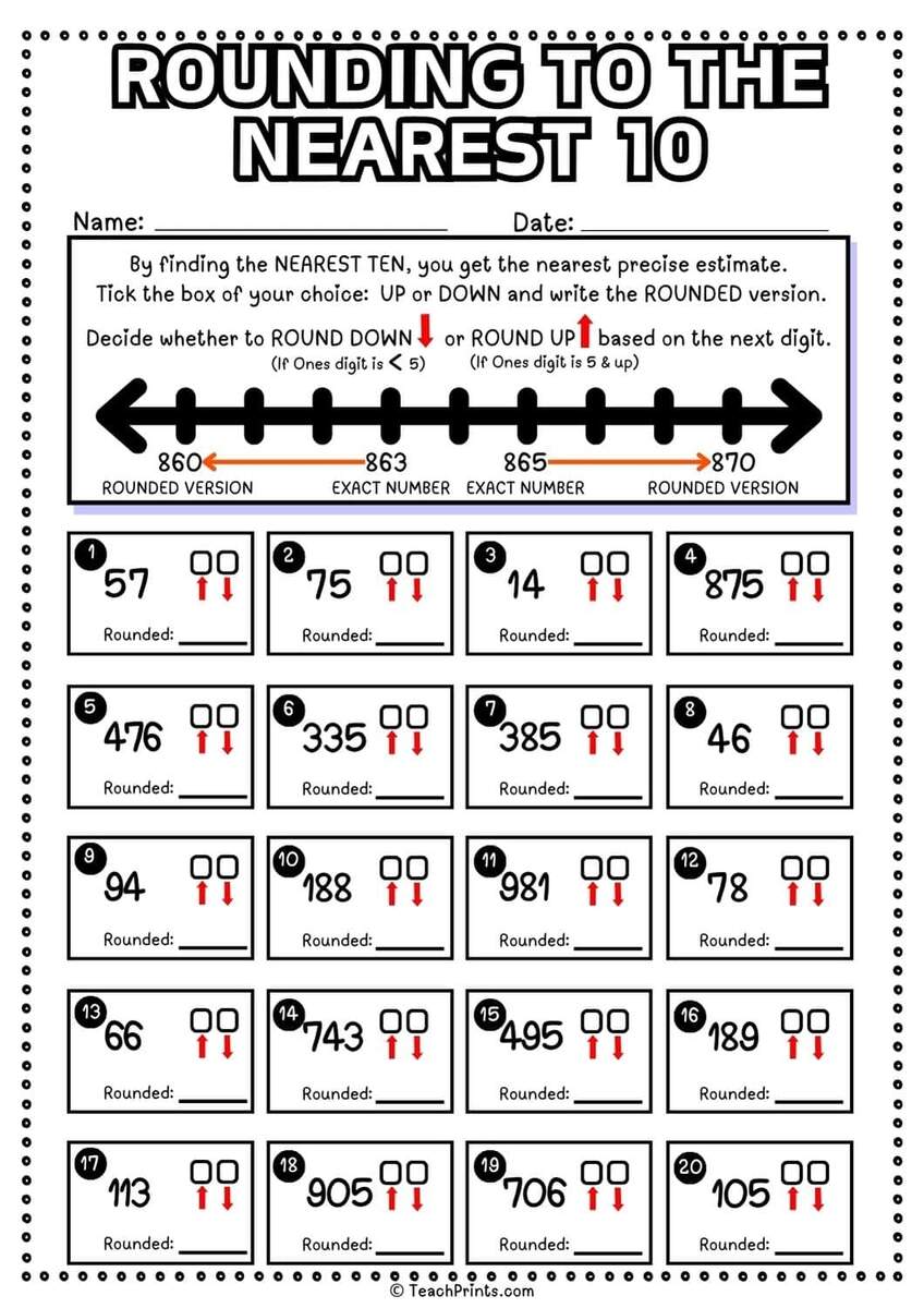 Free Rounding To The Nearest 10 Worksheets Teach Prints Round Off To Nearest 10 Worksheet Free Printable Math Practice