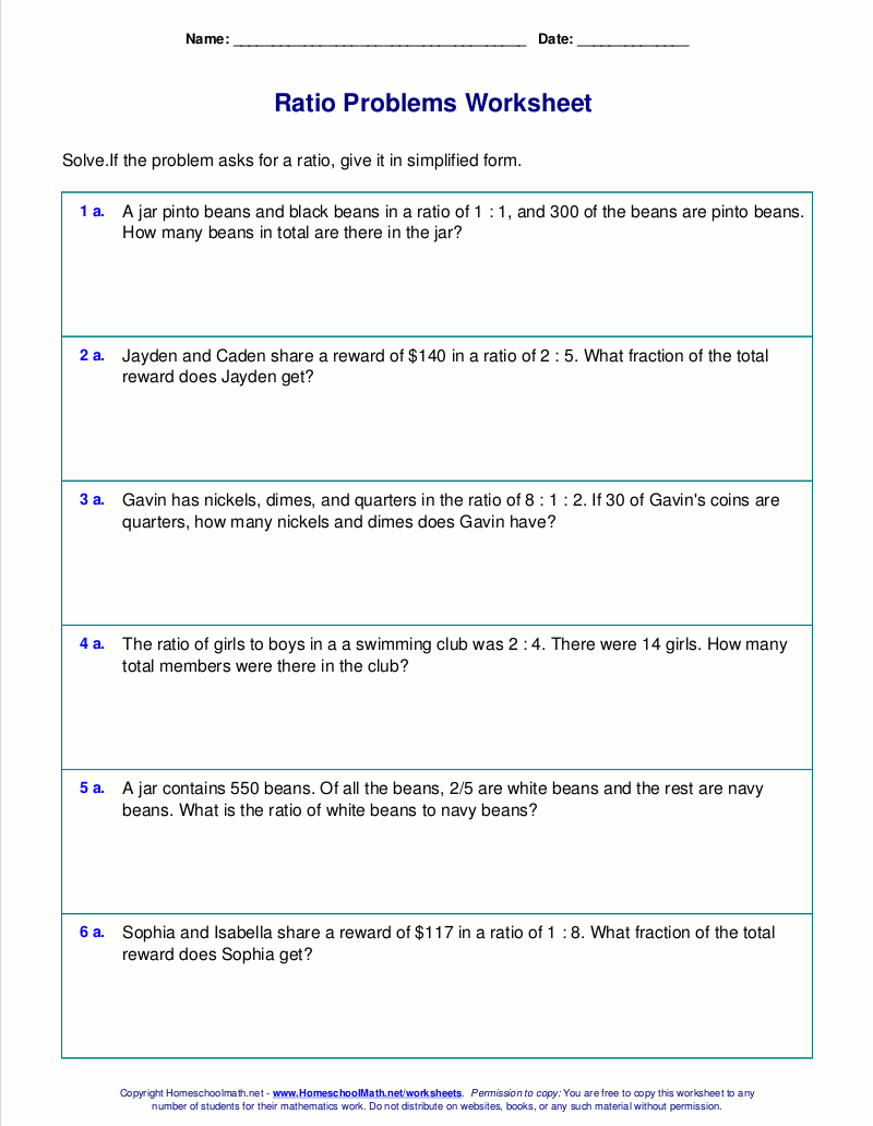 Free Worksheets For Ratio Word Problems Simplifying Ratios Worksheet Fun And Engaging 6th Grade PDF Worksheets Cazoom Math