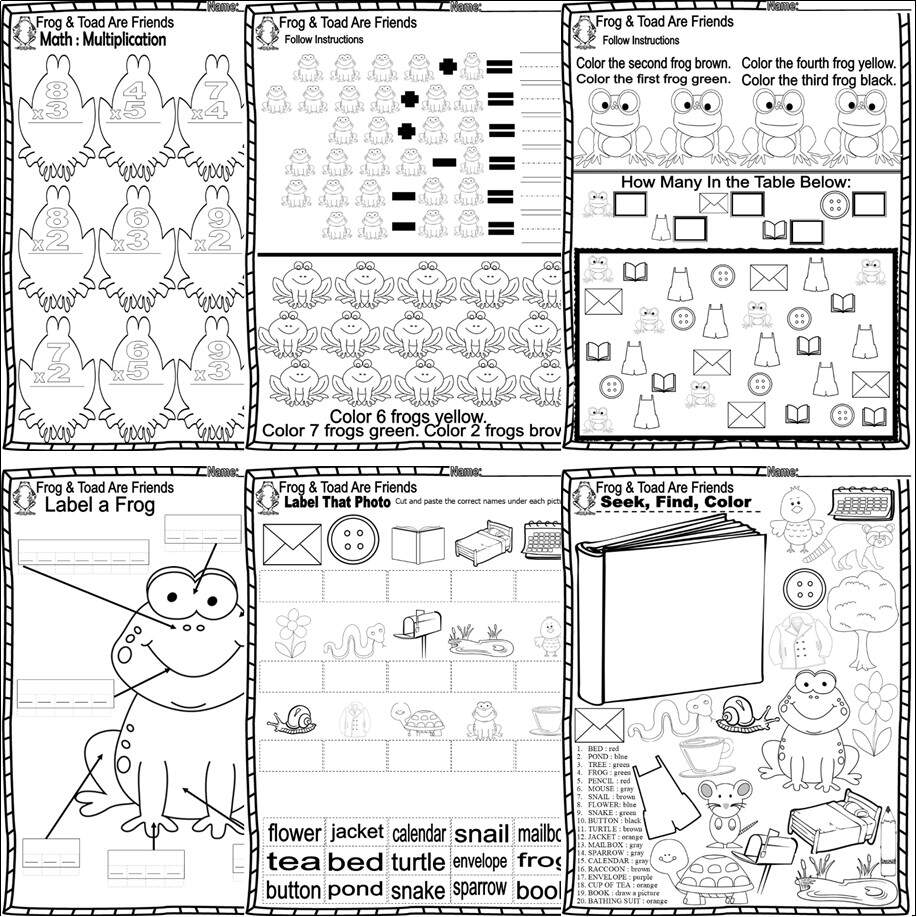 Frog Toad Are Friends Read Aloud Book Study Companion Reading Comprehension Worksheets Made By Teachers 11 Amphibian Worksheets For Kindergarten Free PDF At Worksheeto