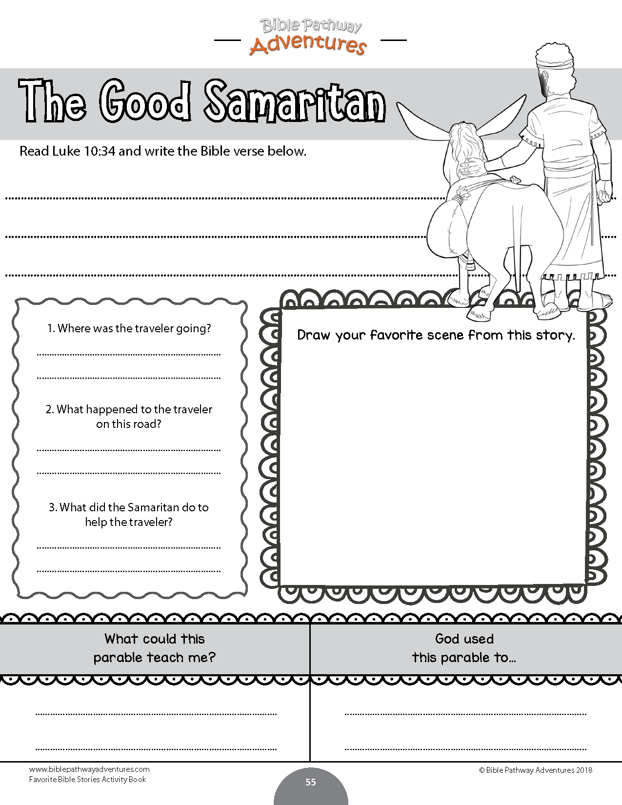 Good Samaritan Activity Sheets Printable