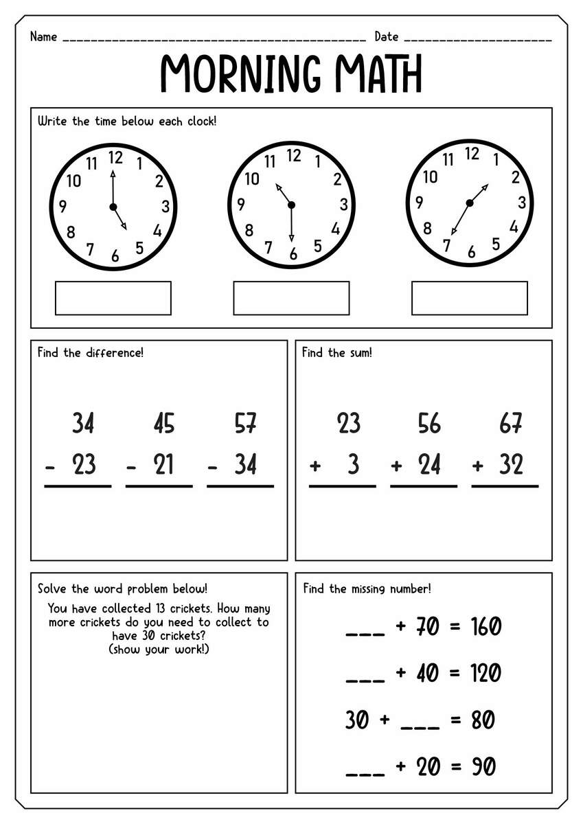 Grade 2 Worksheets
