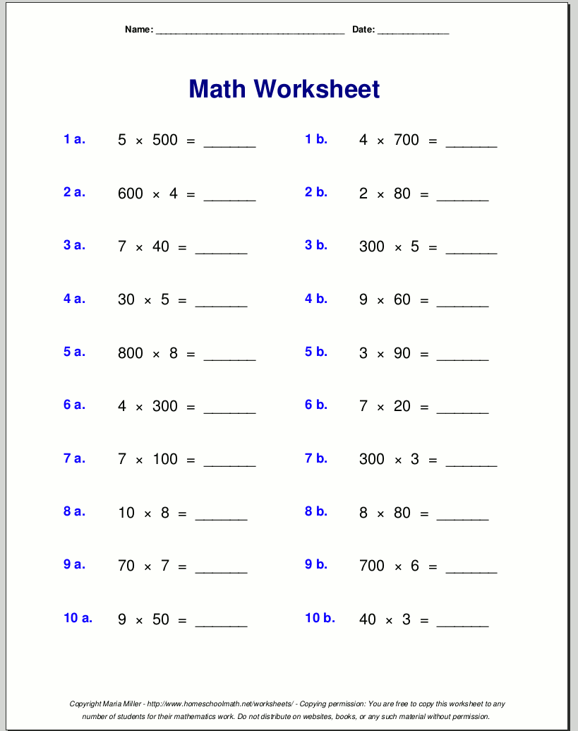 3 Digit By 3 Digit Multiplication Worksheets Exam Math Multiplication Made By Teachers