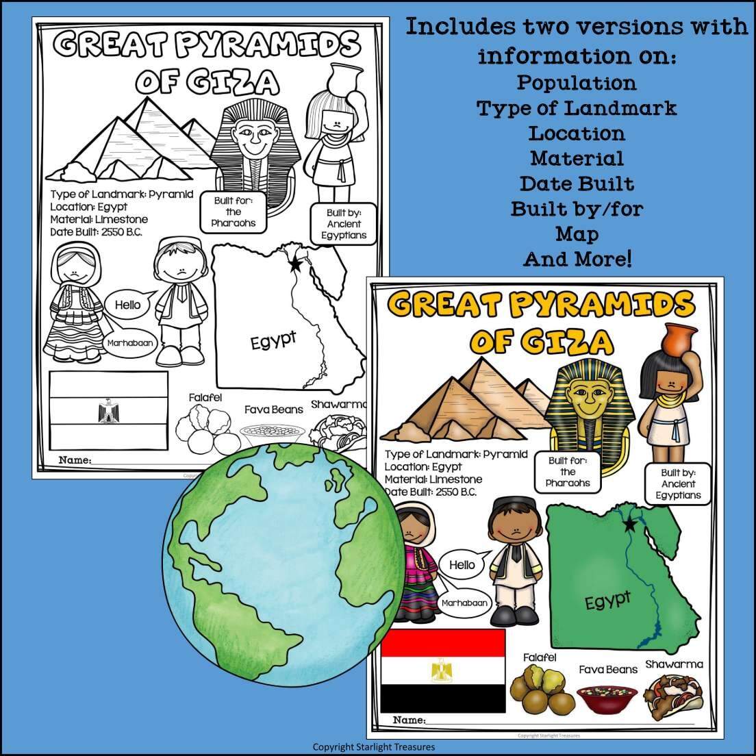 Great Pyramids Of Giza Fact Sheet For Early Readers World Landmarks Made By Teachers Great Pyramids Of Giza Fact Sheet For Early Readers World Landmarks Made By Teachers