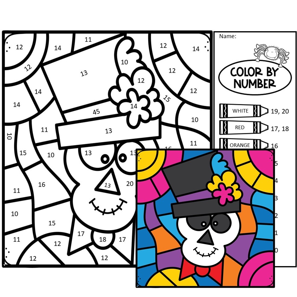 HALLOWEEN COLOR BY NUMBER CODE WORKSHEETS MATH COLOR PAGES Made By Teachers