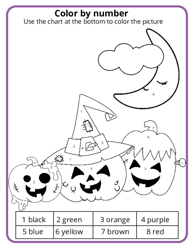 HALLOWEEN COLOR BY NUMBER CODE WORKSHEETS MATH COLOR PAGES Made By Teachers
