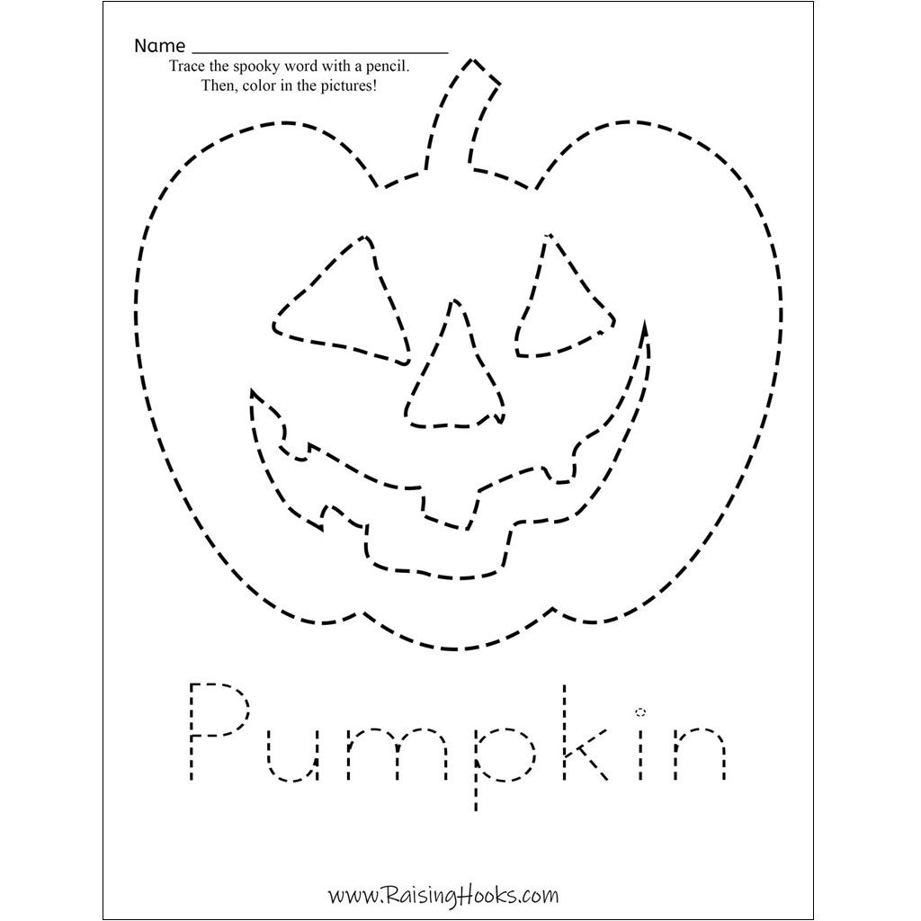 Halloween Tracing Worksheets Raising Hooks Halloween Tracing Worksheets Raising Hooks
