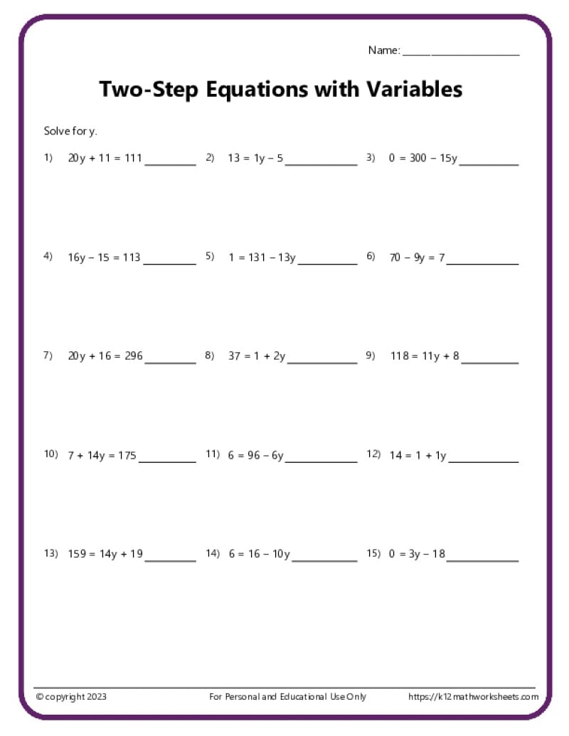 High School Algebra Worksheets Algebra Worksheets With Answers Printable PDF Math Worksheets Cazoom Math
