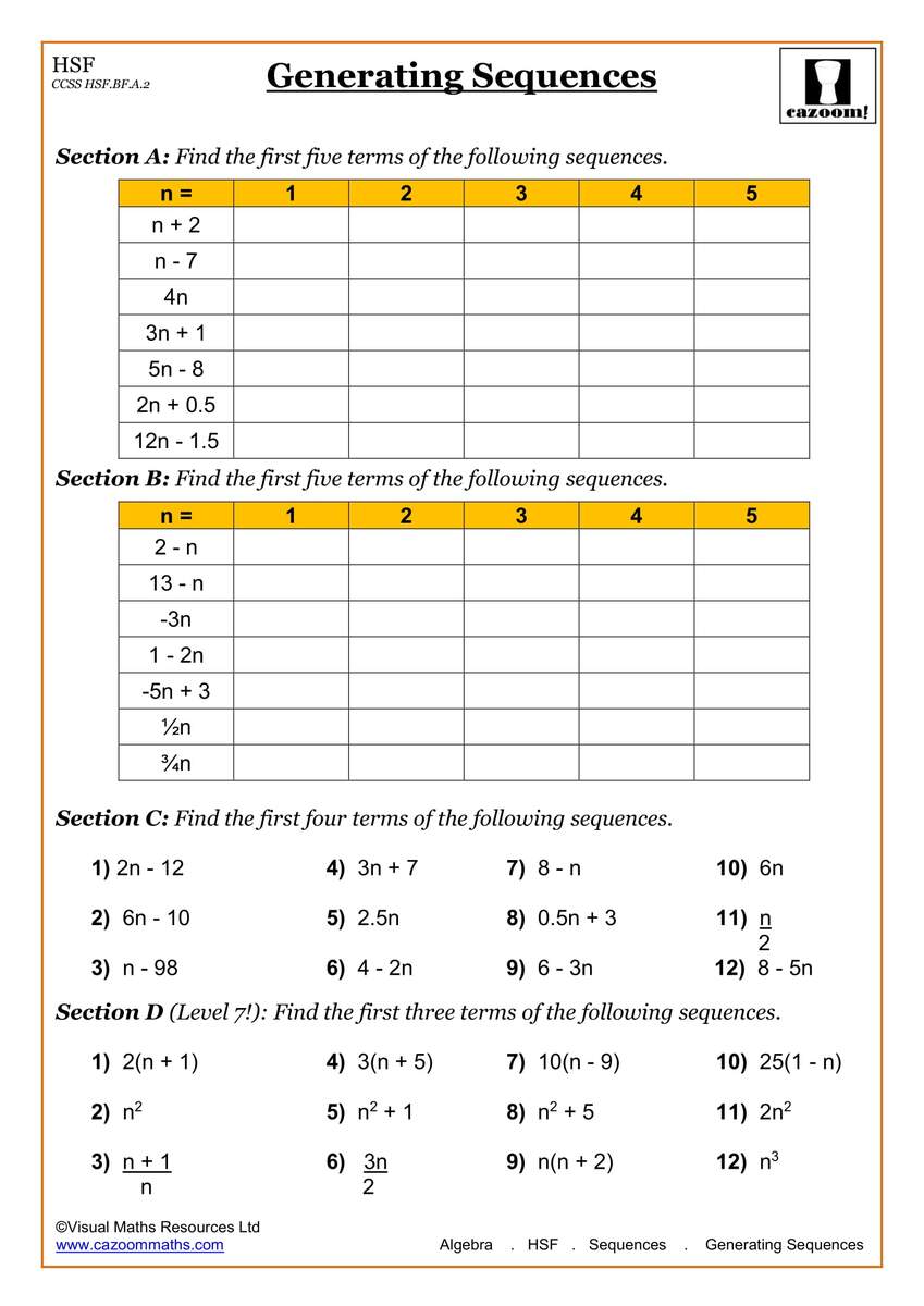 High School Math Worksheets Math Worksheets PDF Cazoom Math 9th Grade Math Worksheets Learning Printable