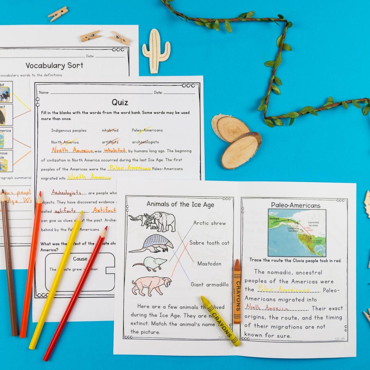 History Unit 1 Paleo Americans The First Peoples Of North America MagiCore Native American Indigenous First People ELA Vocabulary Social Studies Worksheets Made By Teachers