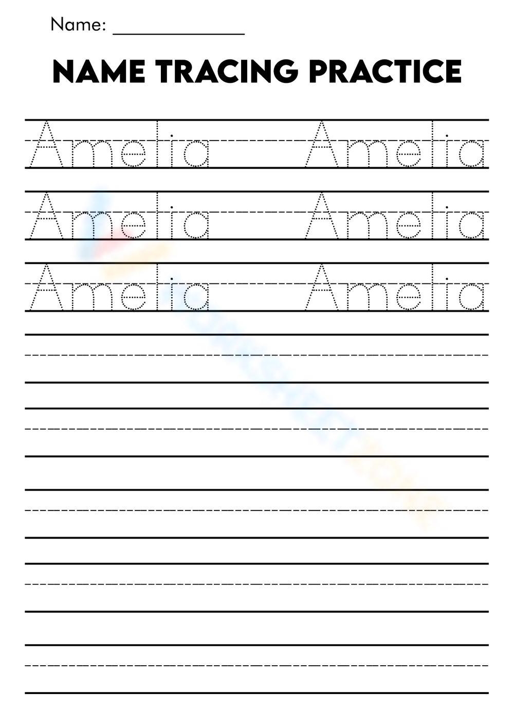 Name Trace Worksheet DIGITAL FILE Printable For Pre Schoolers Kindergarteners Etsy