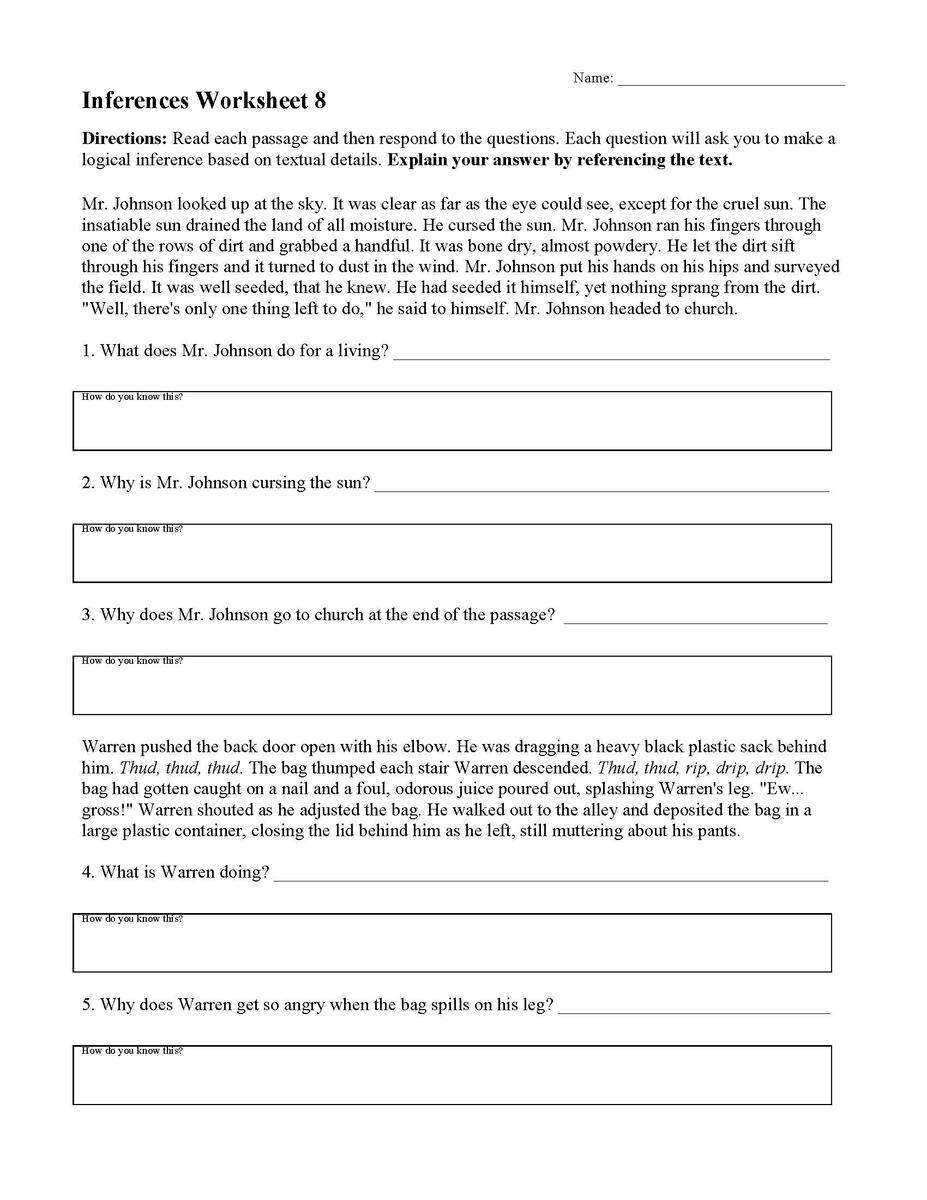 Eighth Grade Reading Worksheets Vocabulary Fluency Practice