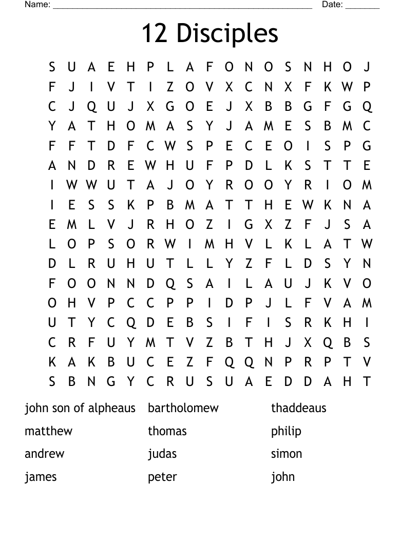 Jesus Disciples Activity Page Fun Bible Worksheet For Kids Kids Bible Teacher