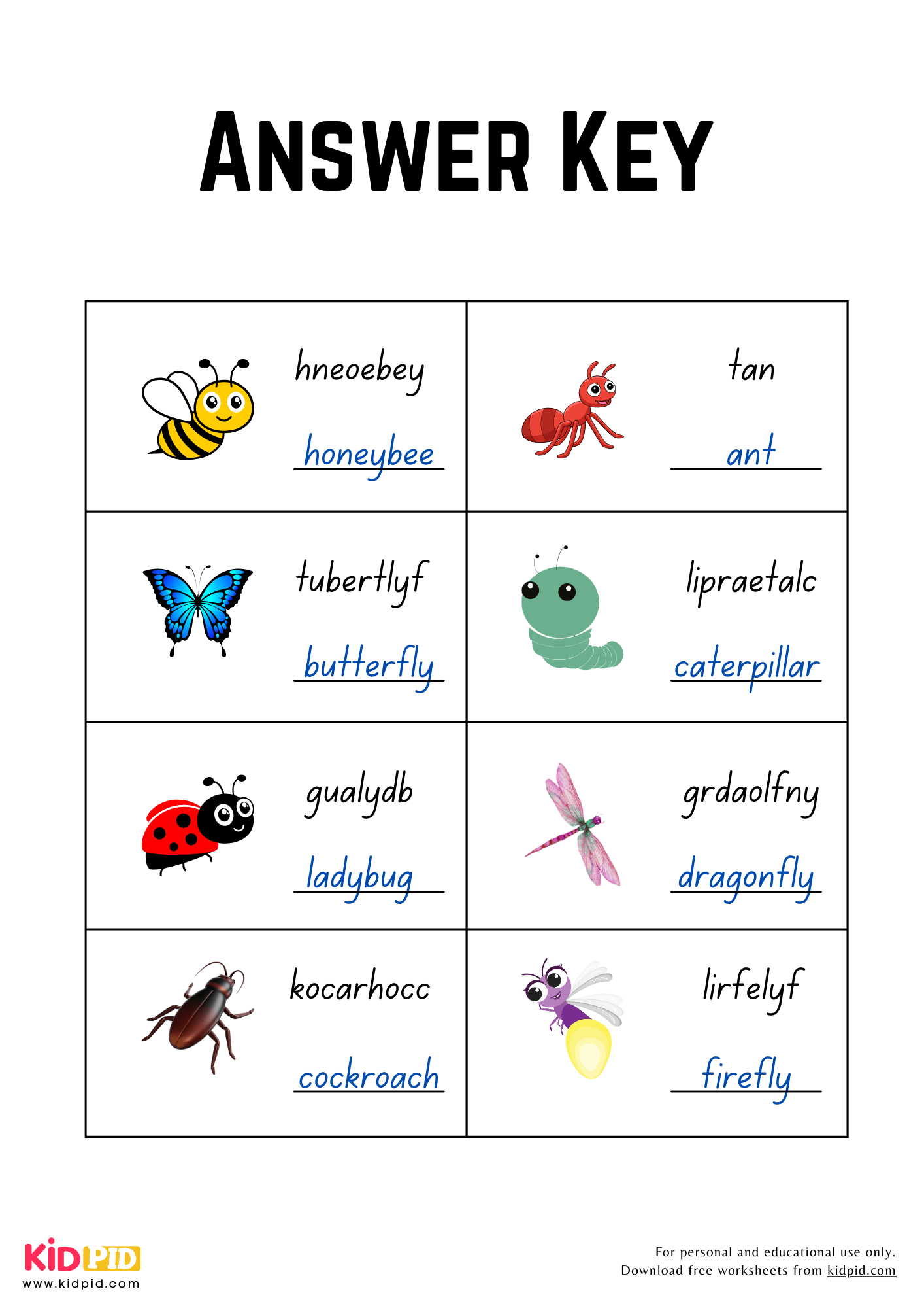 Jumbled Insects Words Worksheet For Grade 1 Kidpid Jumbled Insects Words Worksheet For Grade 1 Kidpid