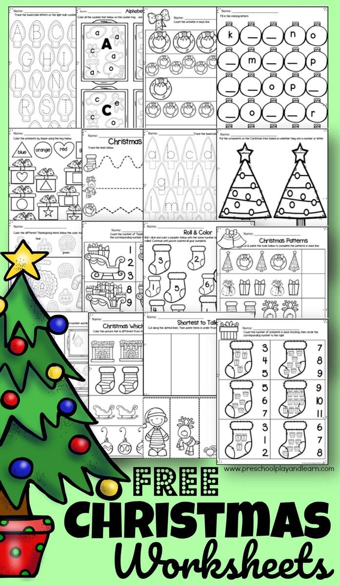 Kindergarten Christmas Worksheets Free Peggy Worksheets