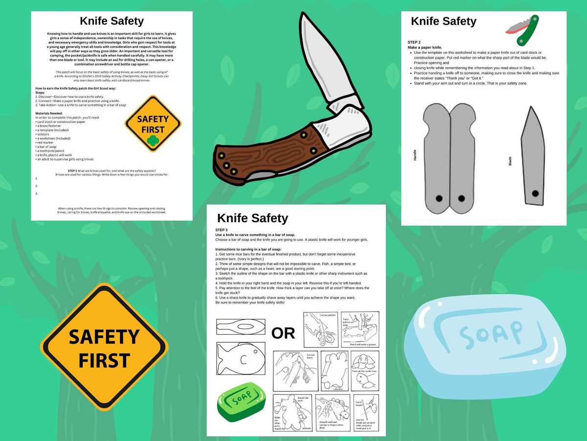 Knife Safety Badgework Etsy Israel