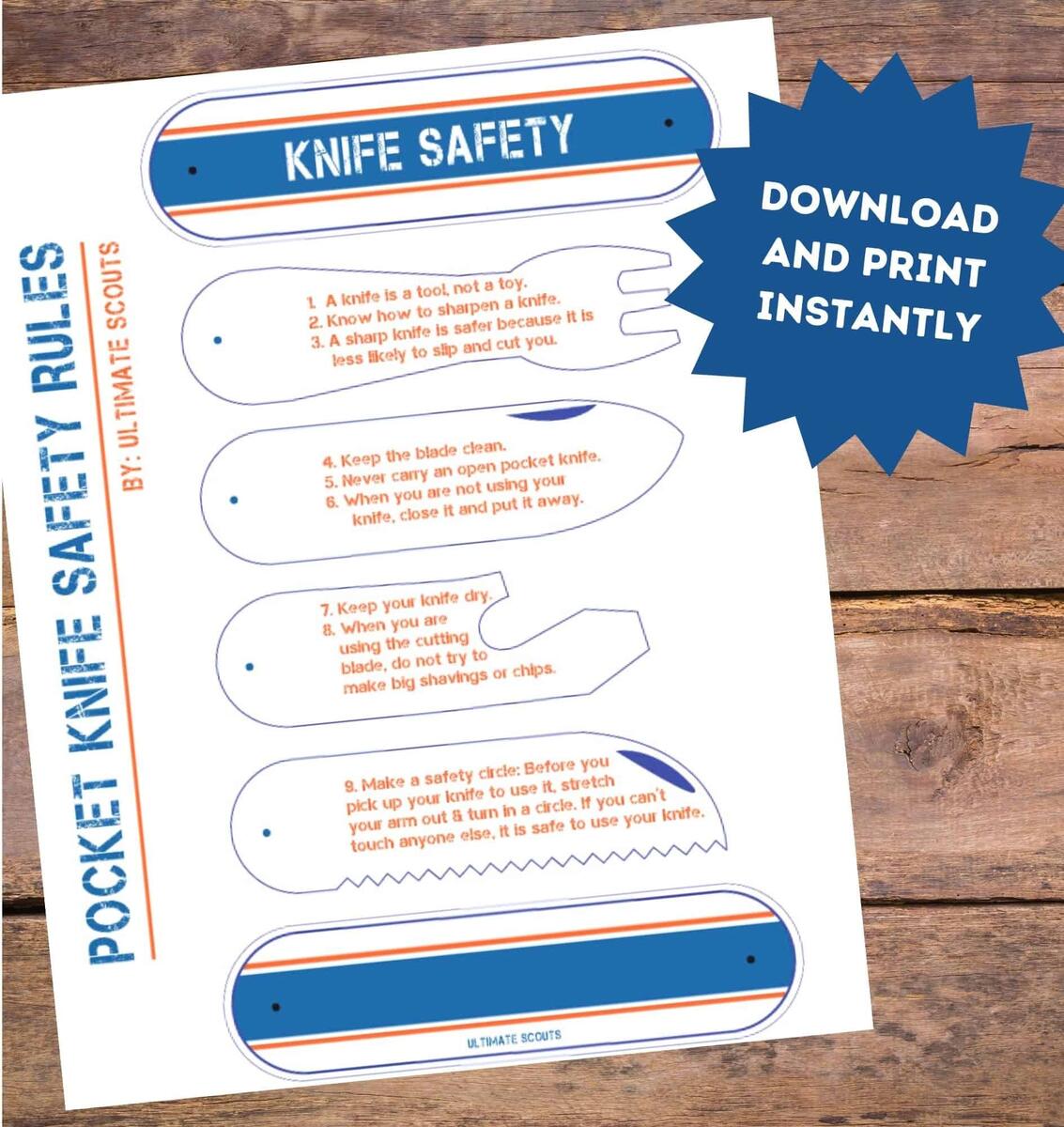 Knife Safety Badgework Etsy Israel