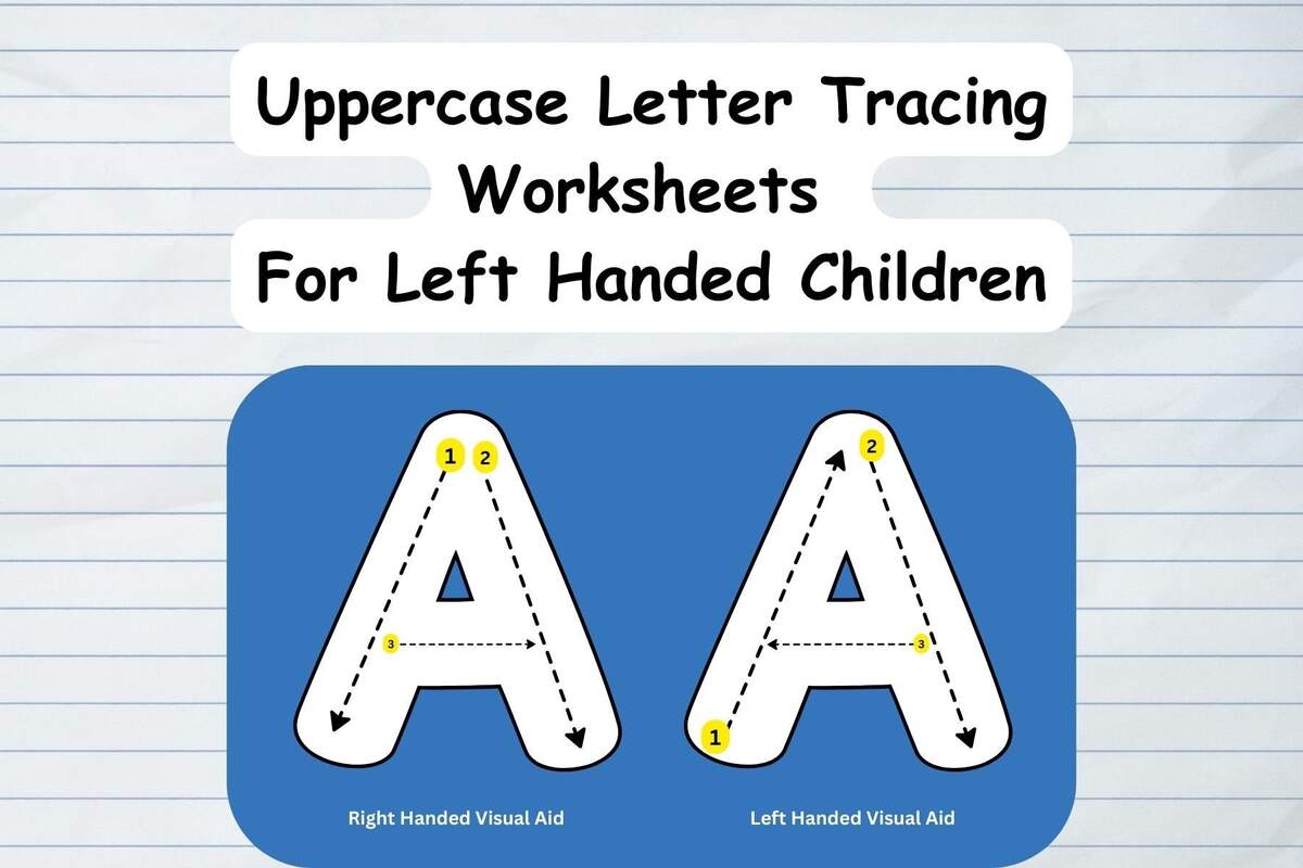 Large Letter Tracing Worksheet For Left Handed Children For Occupational Therapists Teachers And Parents A Z Etsy