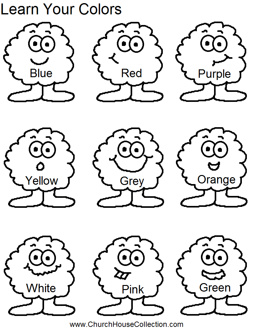 Learn Your Colors Preschool Kids Worksheet