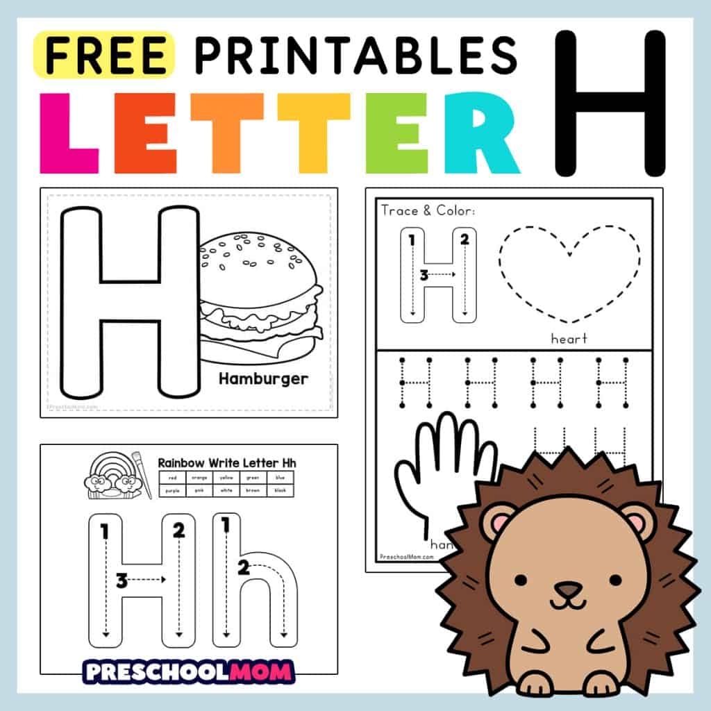 Letter H Coloring Worksheet Free Printable Digital PDF