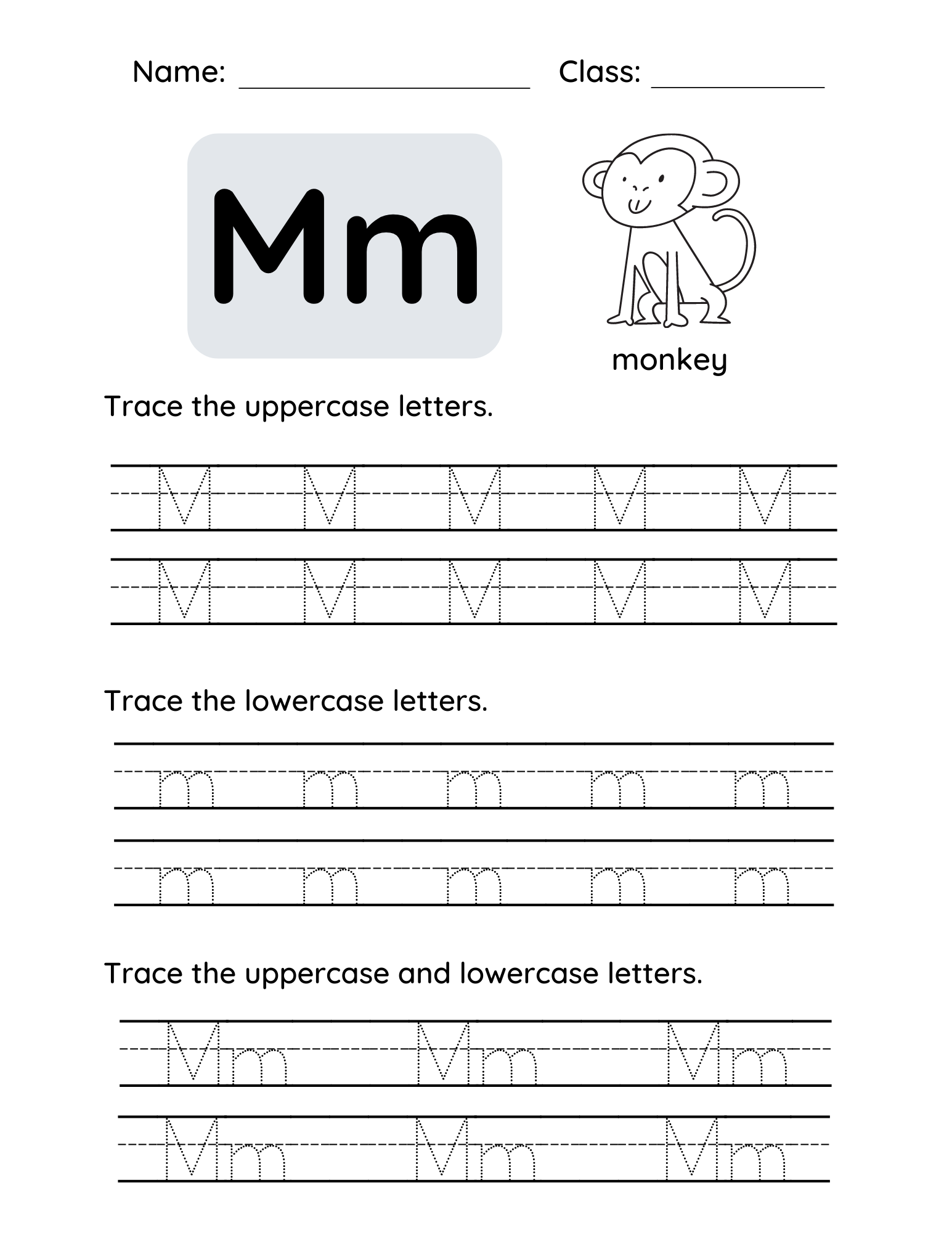 Letter M Tracing Worksheets For Toddlers And Preschool Children Letter M Tracing Worksheets For Toddlers And Preschool Children