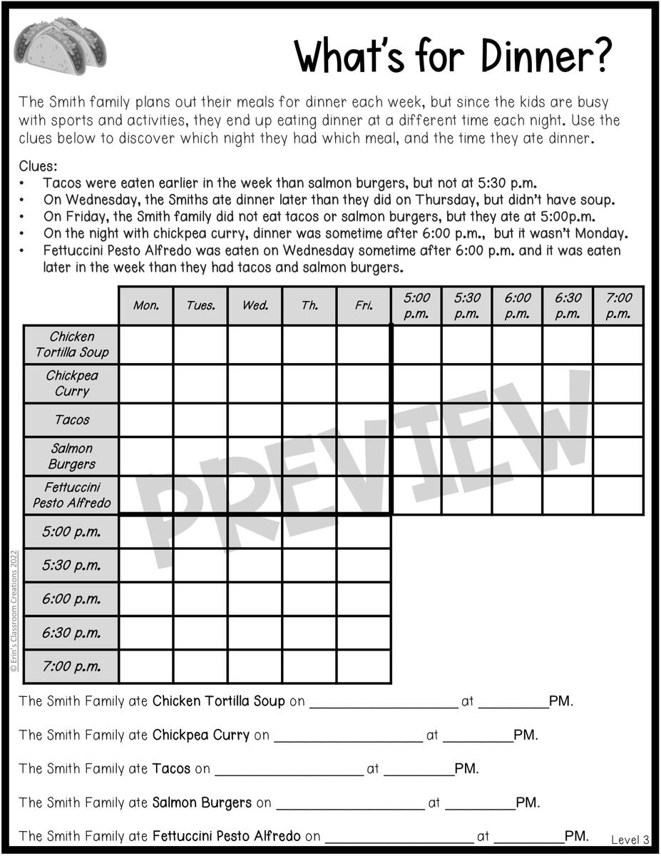 Level 3 Logic Puzzles Made By Teachers Logic Puzzle PDF Free Printable Your Therapy Source