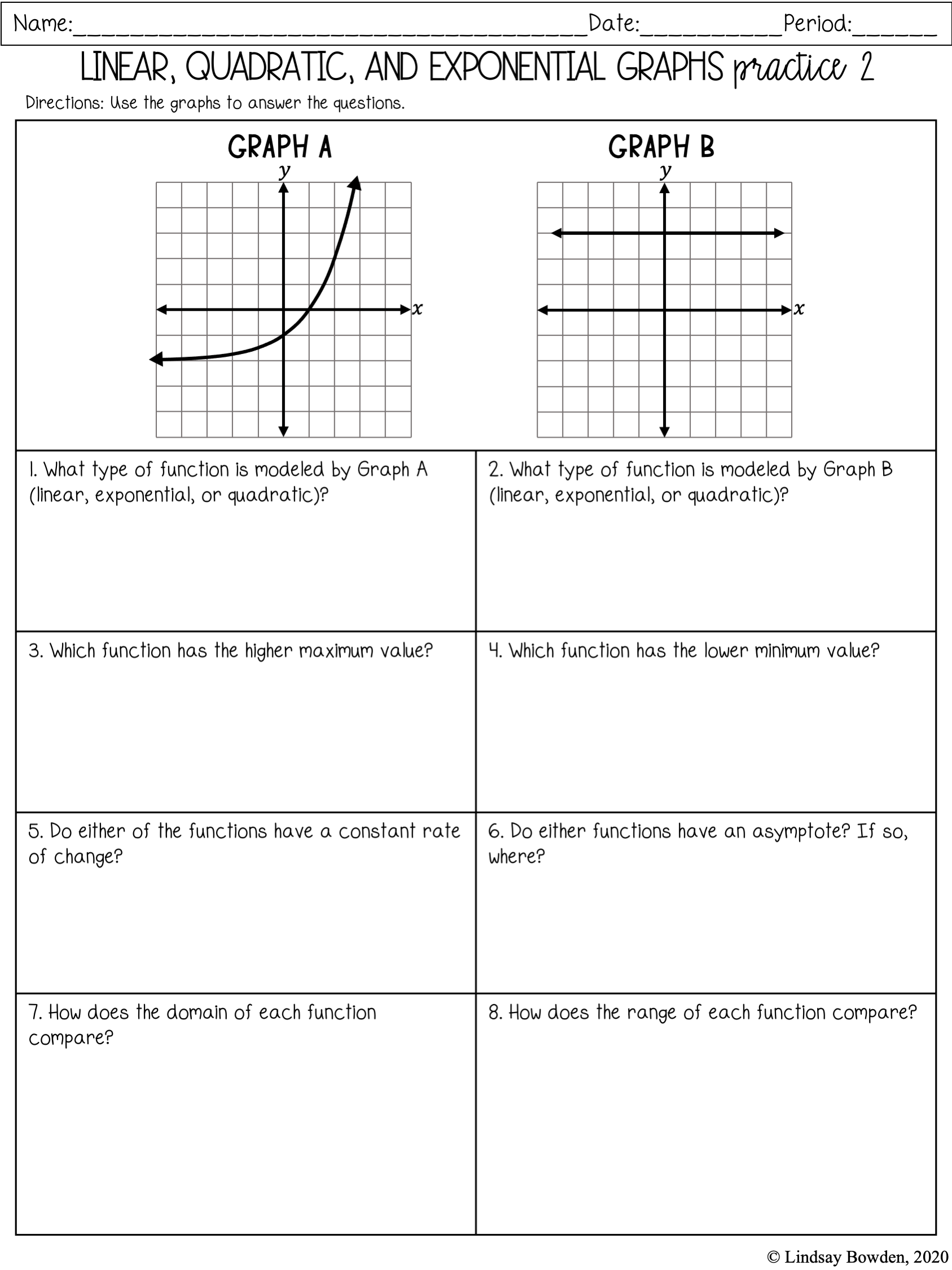 Linear Quadratic Exponential Notes And Worksheets Lindsay Bowden Worksheets Library Linear Quadratic Exponential Notes And Worksheets Lindsay Bowden Worksheets Library