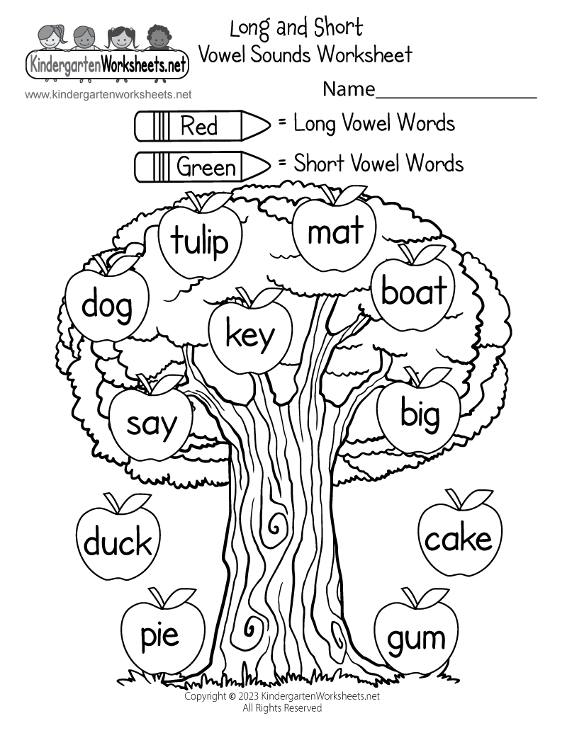 Long Short Vowel Cut And Paste By Kinderclassacosta TPT