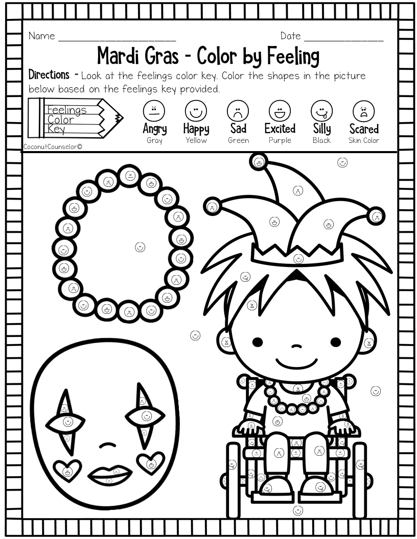 Mardi Gras Color By Feeling Worksheets Made By Teachers Mardi Gras Color By Feeling Worksheets Made By Teachers
