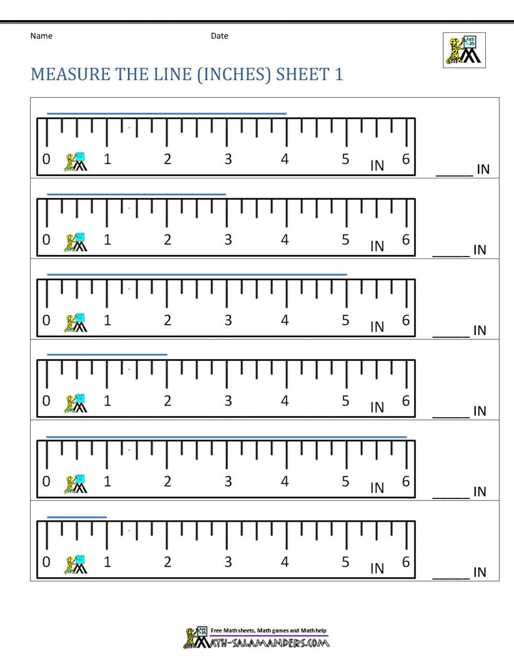 Measuring Length Worksheets