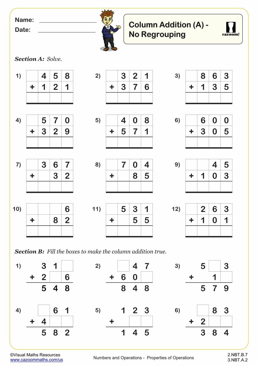 Printable Addition Worksheets PDF Free Download