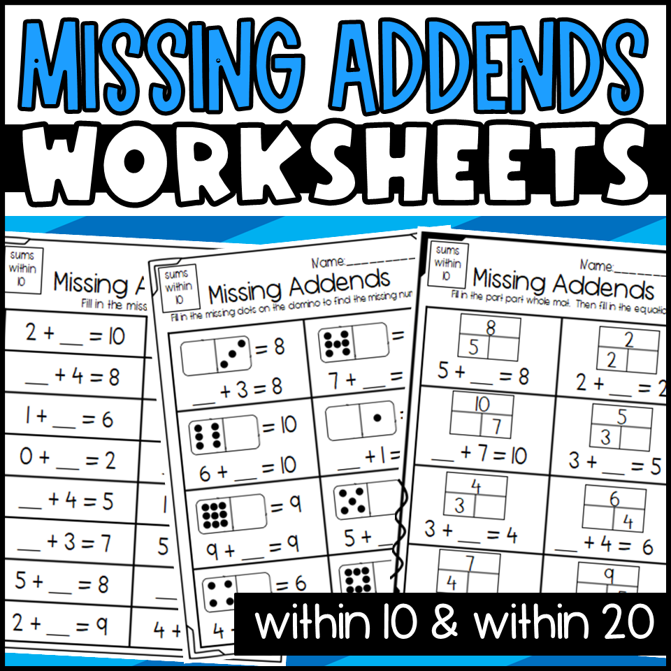 Missing Addend Worksheets Dominoes Part Part Whole And Equation Sheets Made By Teachers