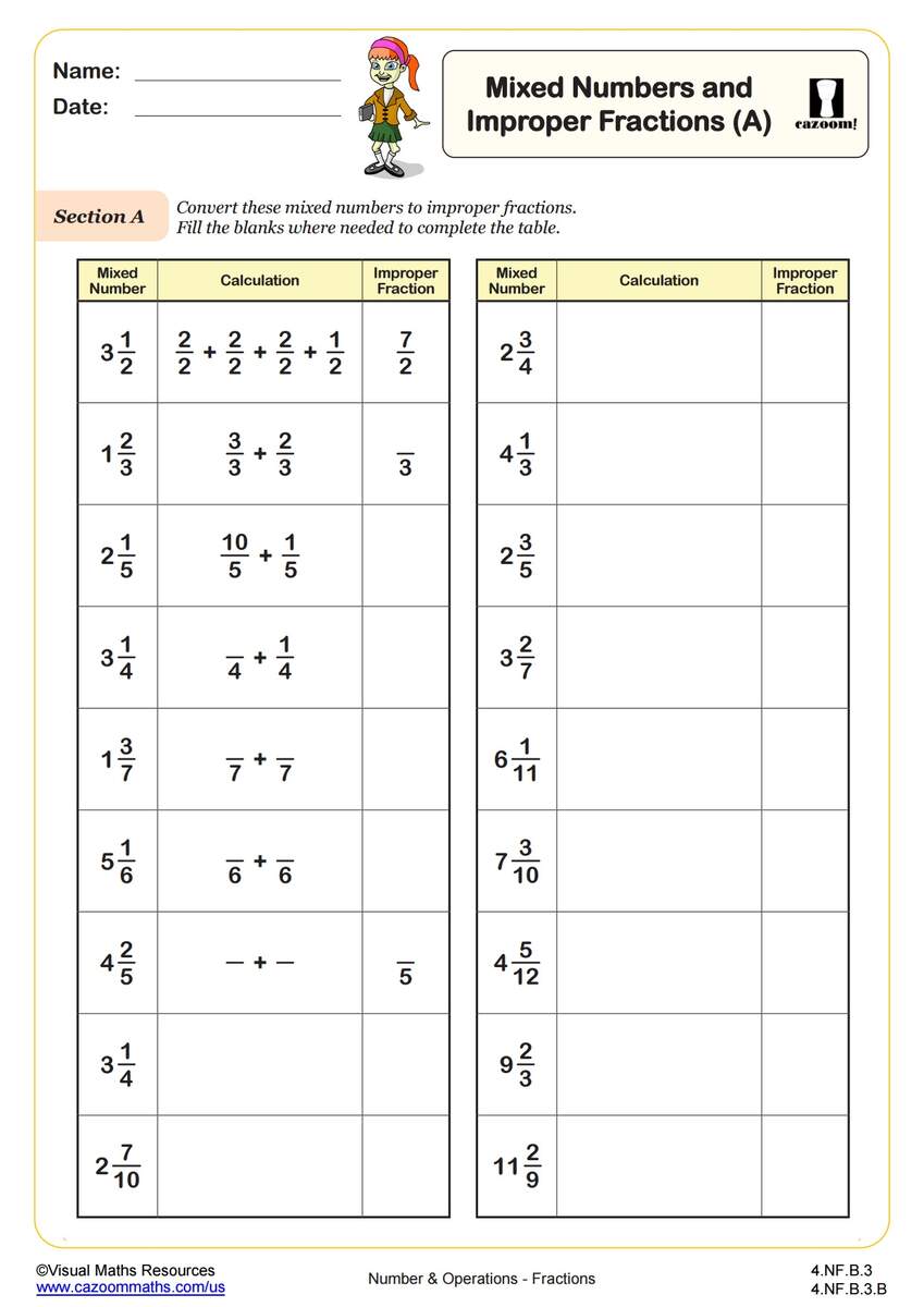 Mixed Improper Fractions A Fun And Engaging 4th Grade PDF Worksheets Library Mixed Improper Fractions A Fun And Engaging 4th Grade PDF Worksheets Library