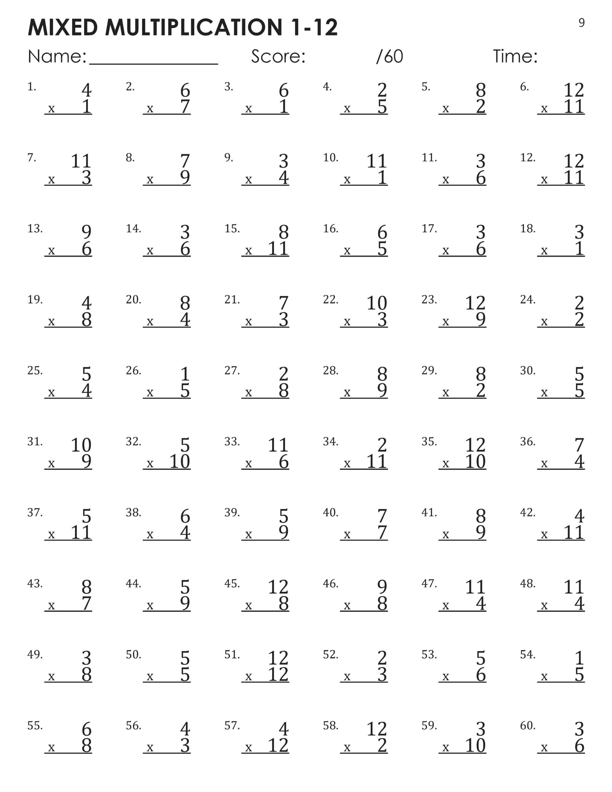 Mixed Multiplication Facts 1 12 Timed Tests Worksheets Etsy Israel Mixed Multiplication Facts 1 12 Timed Tests Worksheets Etsy Israel