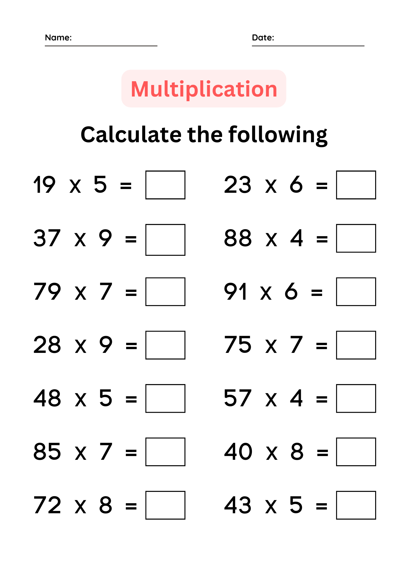 Times Tables Worksheets 2 3 4 5 6 7 8 9 10 11 And 12 Eleven Worksheets FREE Printable Worksheets Worksheetfun