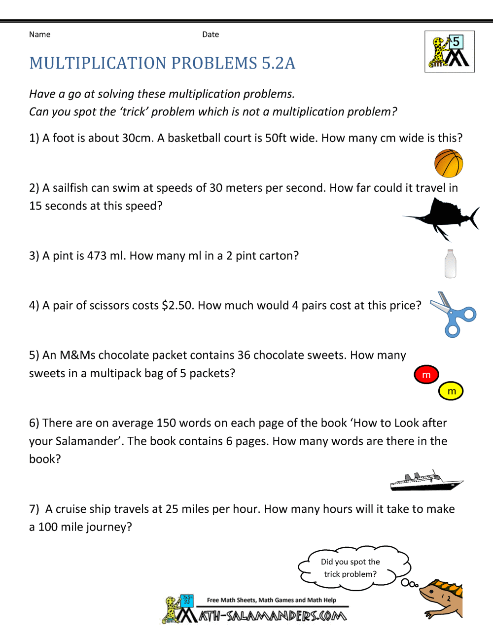 Multiplication Problems Printable 5th Grade Multiplication Problems Printable 5th Grade