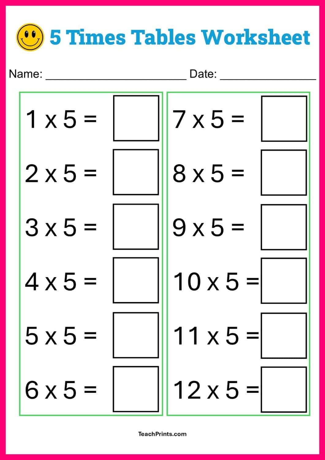 Grade 5 Multiplication Worksheets