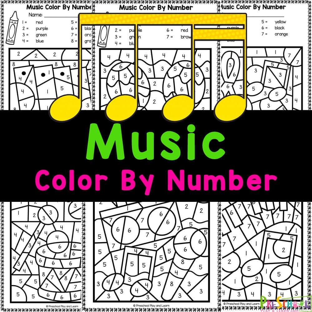 Music Trace And Color Worksheets For Kids Worksheets Library