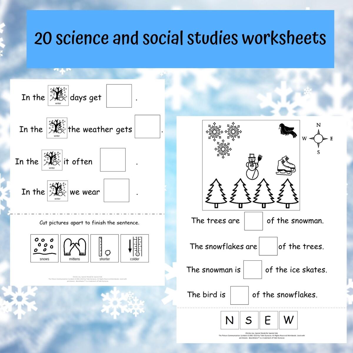 No Prep Winter Worksheets For Special Education Elementary Level Special Needs For Special Kids No Prep Winter Worksheets For Special Education Elementary Level Special Needs For Special Kids