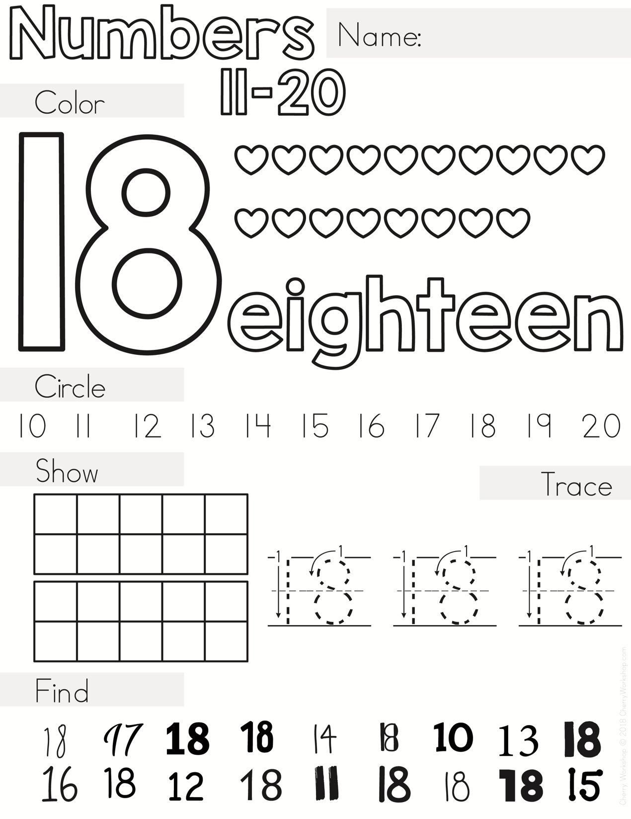 Number Worksheets 11 20 By Teach Simple Number Worksheets 11 20 By Teach Simple