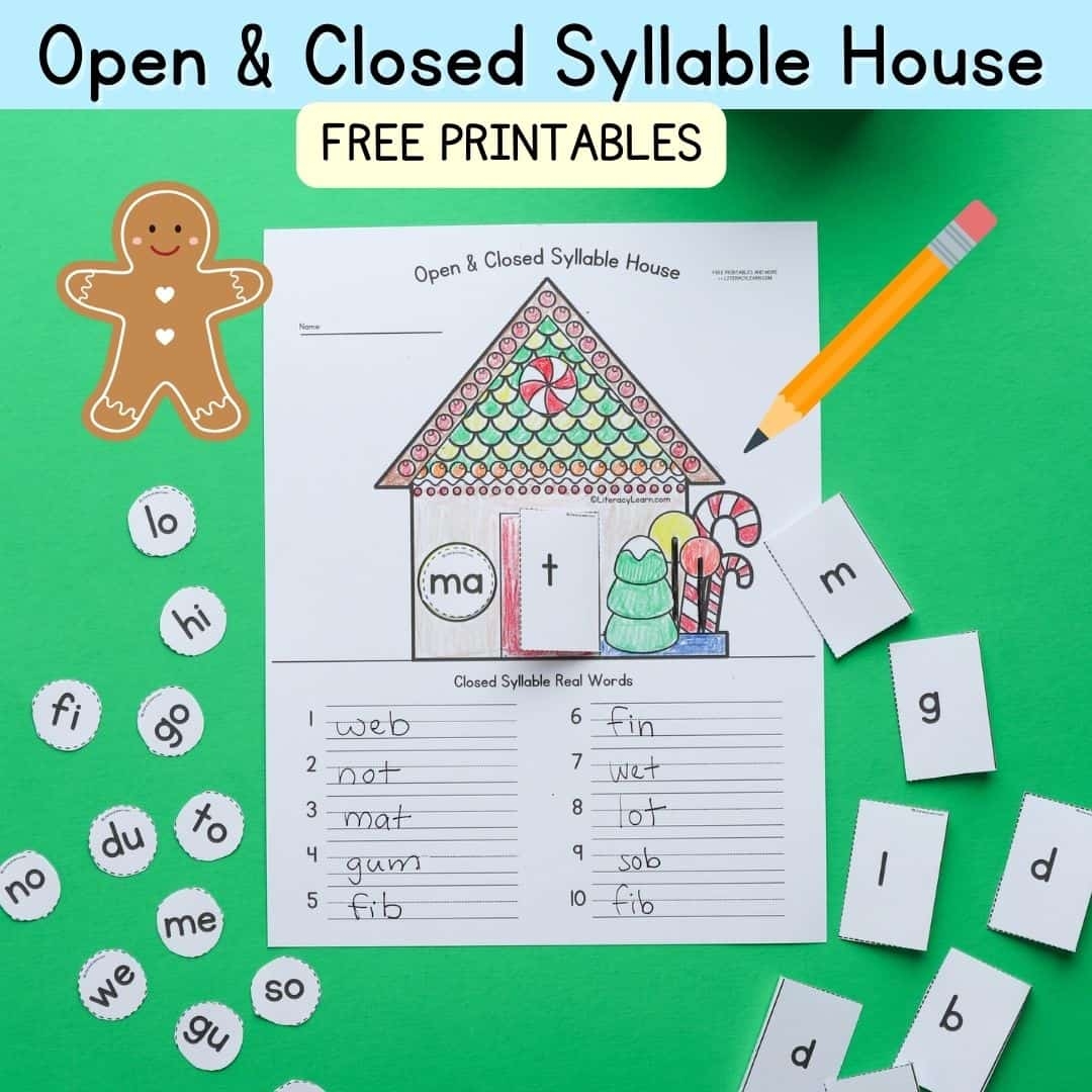 Open Closed Syllable Houses Free Printables Literacy Learn