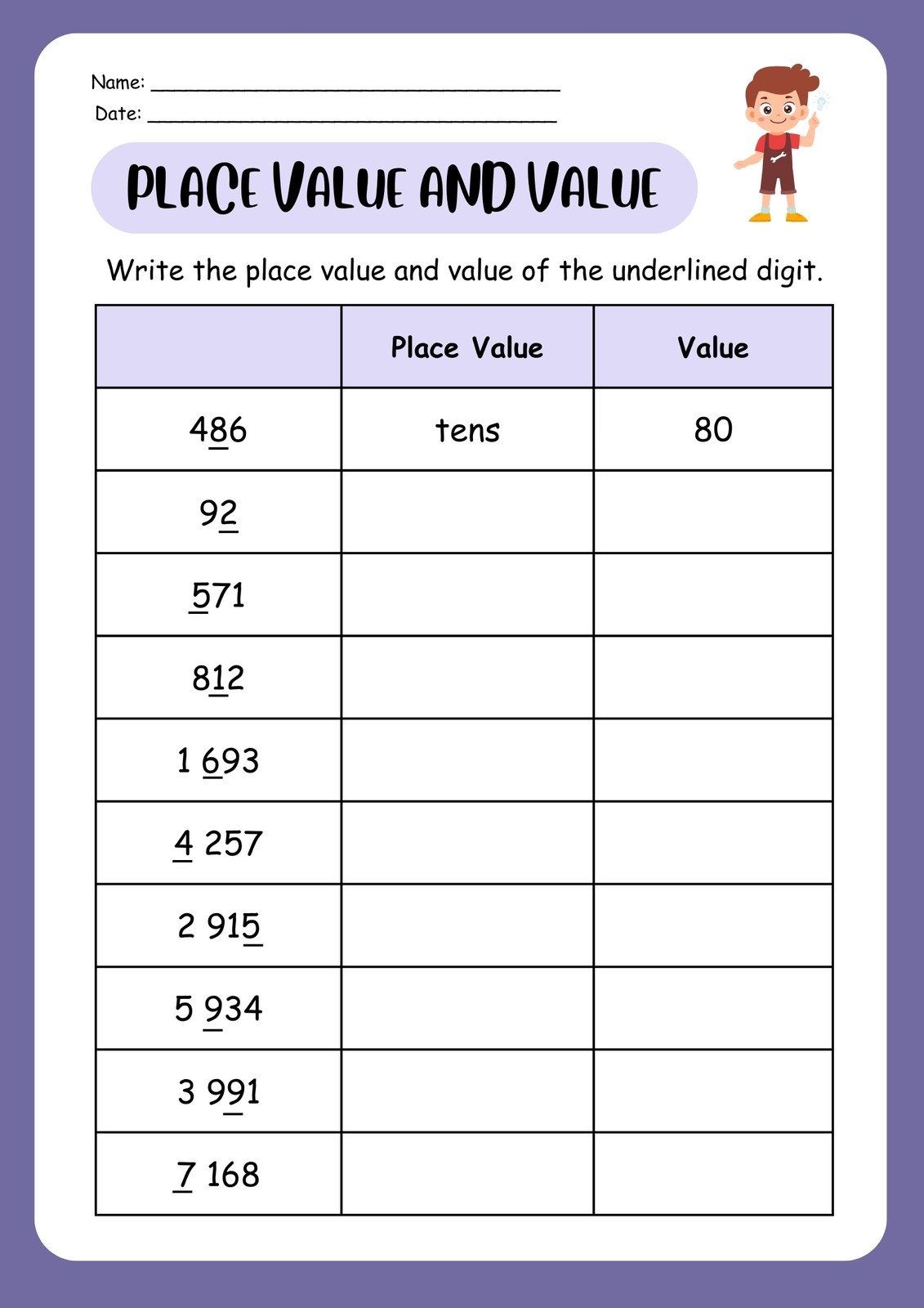 Page 4 Free Printable 2nd Grade Math Worksheets Canva