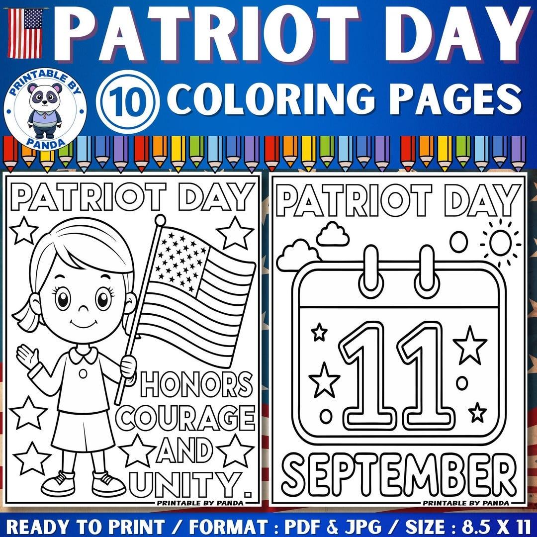 Patriot Day Coloring Pages September 11th Activities PDF JPG Etsy Patriot Day Coloring Pages September 11th Activities PDF JPG Etsy