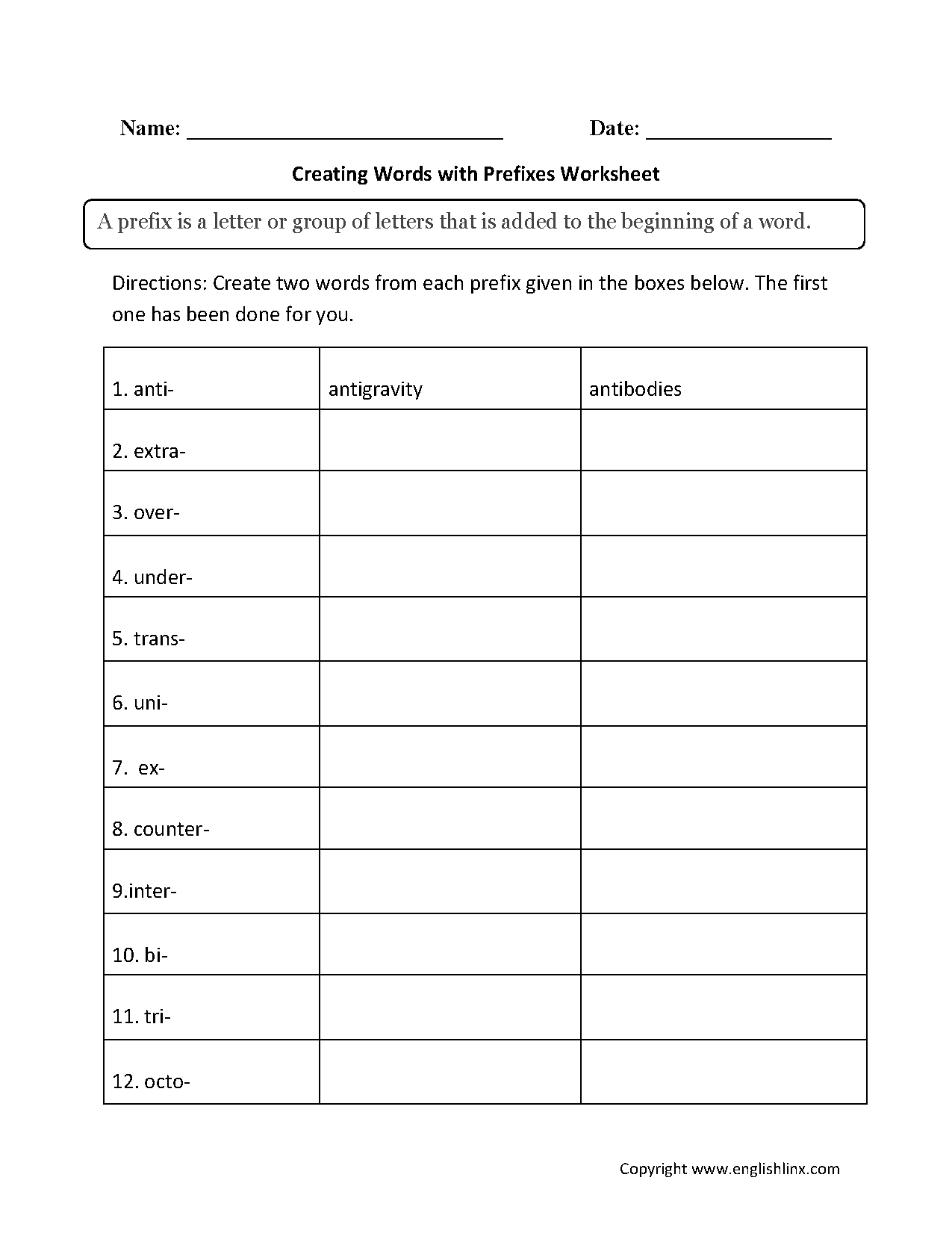 Prefixes Worksheets Free Printable Prefix Practice Prefixes Worksheets Free Printable Prefix Practice