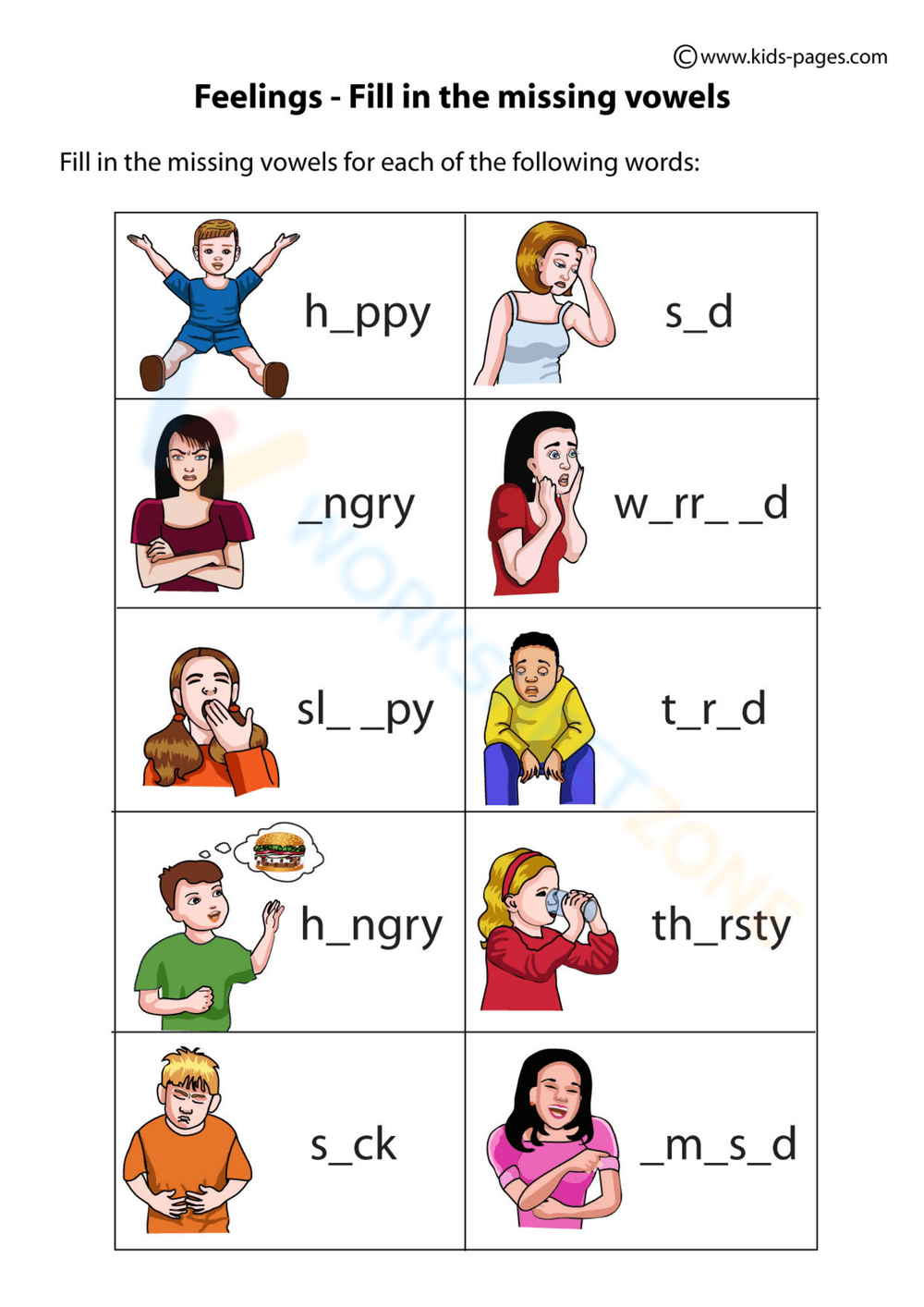Feelings Worksheet Silly Faces To Express Emotions