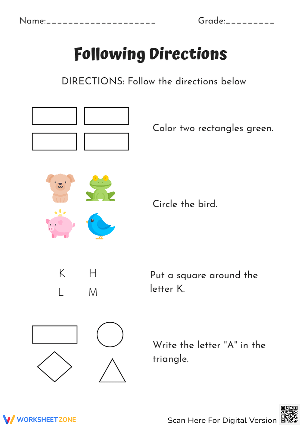 Printable 1st Grade Following Directions Worksheets Download Following Directions Worksheets Superstar Worksheets