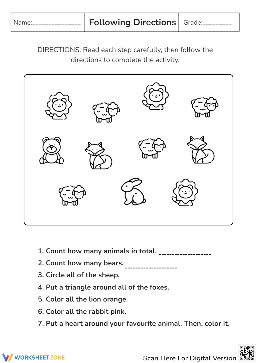 Printable 1st Grade Following Directions Worksheets Download Printable 1st Grade Following Directions Worksheets Download