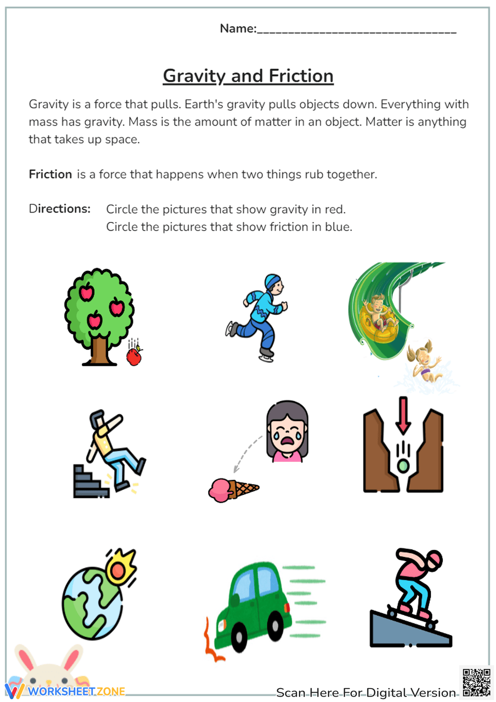 Printable 2nd Grade Gravity Worksheets Download