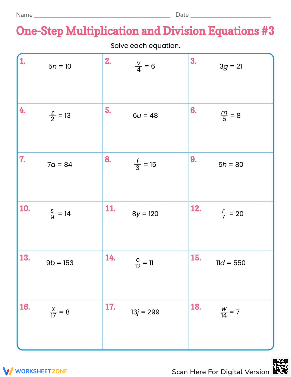 Printable 6th Grade One Variable Equations Worksheets Download Printable 6th Grade One Variable Equations Worksheets Download