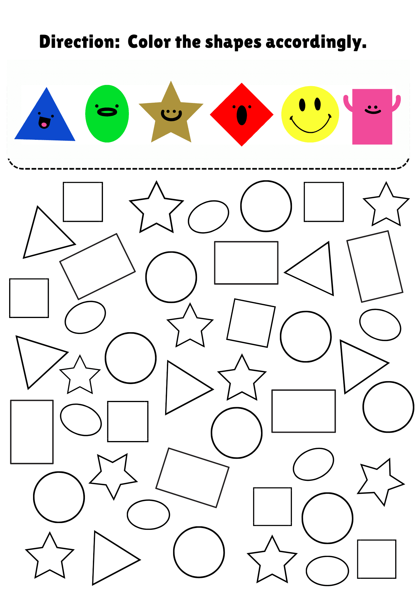 Printable Colors And Shapes Worksheets For Kids By Digital Blitz Raket PH The Shape Song 1 2 Template Super Simple